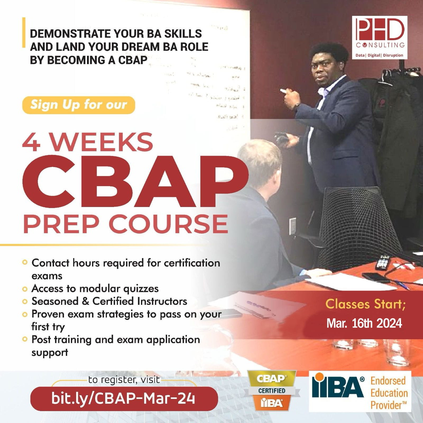 CCBA/CBAP Preparatory Course (Instructor-Led Live Class) – 16th March 2024
